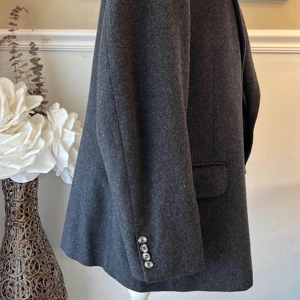 Herm Rassel Charcoal Gray Cashmere Wool & Nylon Mens Blazer Sz Xl Estimate - Picture 9 of 16